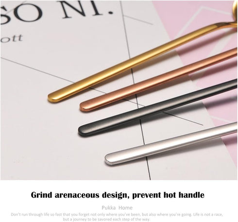 6 PCS Espresso Spoons 18/8 Stainless Steel, 5.2 Inches Vogue Mini Teaspoons Set for Stirring Coffee, Dessert Cake, Ice Cream, Soup, Antipasto Capp...