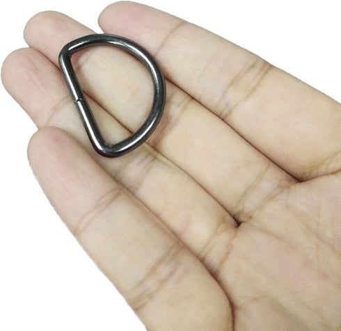 TSJ 20 Pack of Metal D Rings Heavy Duty 1 Inch D-Ring for Sewing, Keychains, Belts and Dog Leash, DIY Crafts (Gun Black)...