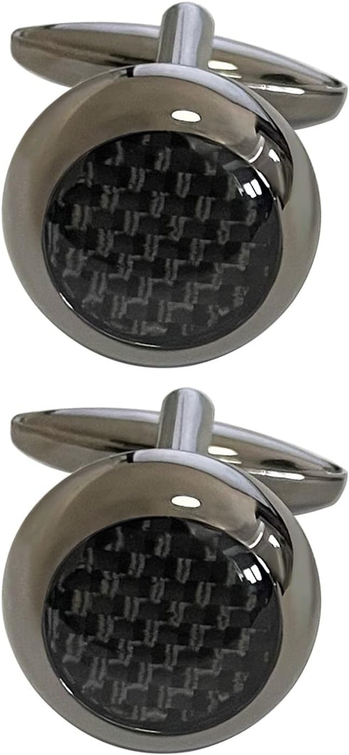 Black Carbon Fiber Cufflinks for Mens Shirt Wedding Business Gift...