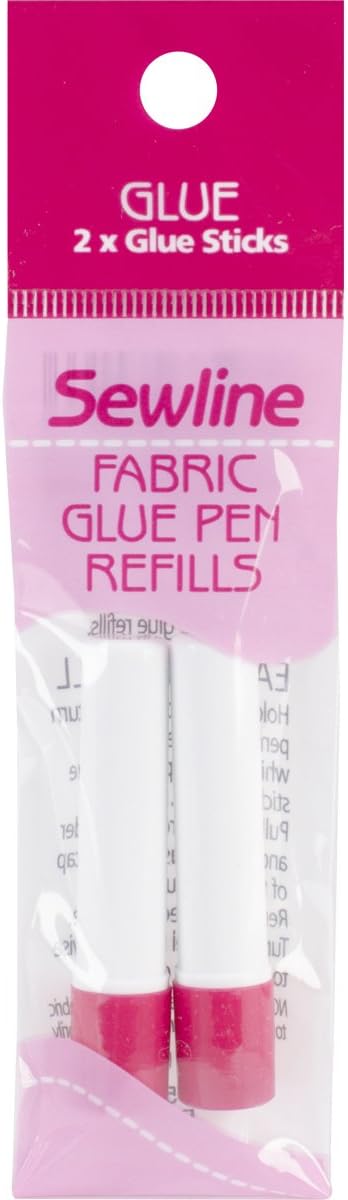 Sewline Water-Soluble Fabric (2 Pack), Blue Glue Pen Refill, 2 Count...