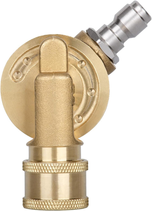Pressure Washer Gutter Cleaner Attachment - 240 Degree Pivoting Coupler, 1/4” Quick Connect, 7 Angles for Power Washer Spray Nozzle, 4500 PSI...
