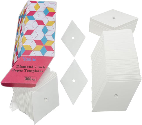 300pcs 2 Inch Diamond 60 Degrees Paper Piecing Paper for Quilting DIY Sewing Crafts,6 Point Diamond Paper Piecing Templates...