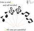 36 Pcs Music Notes Cupcake Toppers for Music Themed Party Decorations Glitter Musical Symbols Cupcake Picks for Baby Shower Birthday Party Supplie...