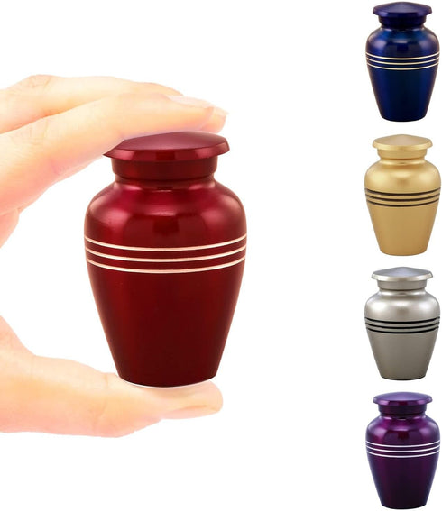 Immortal-Memories Serenity Keepsake Urn for Ashes - Miniature Urns - Mini Jar - Pet Urn -Token Urn with Velvet Bag (Red)...