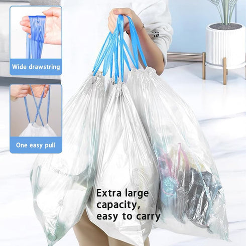 4 Gallon Trash Bags Drawstring,Small 60 Counts Strong Drawstring Trash Bags,White Small Garbage Bags Unscented for Kitchen,Bathroom,Office...