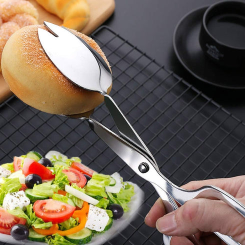 2 PACK Buffet Tongs,Stainless Steel Salad Tongs,Serving Tongs for Home Kitchen,Cake,Bread,Catering,Party,Barbecue,Seafood,Frying(10Inch and 8Inch)...
