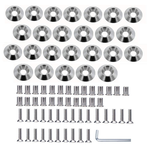 Stainless Steel 25 Pcs Fender Bumper Washer Bolt M5x20mm CNC Finishing Washer Engine Bay Dress Up Fastener Kit Flares Widebody kit Installation Ha...