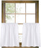 Valea Home Burlap Tier Curtains for Kitchen, Rustic Rod Pocket, Short Window, 24 inch Linen Cafe Curtains, White, Set of 2...