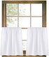 Valea Home Burlap Tier Curtains for Kitchen, Rustic Rod Pocket, Short Window, 24 inch Linen Cafe Curtains, White, Set of 2...
