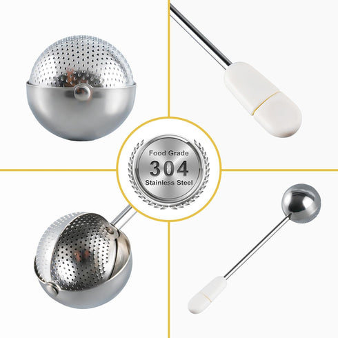 Flour Duster for Baking, Stainless Steel Flour Shaker Duster, 304 Stainless Steel Powdered Sugar Shaker Duster, Pick Up and Dust Flour Sifter, Flo...