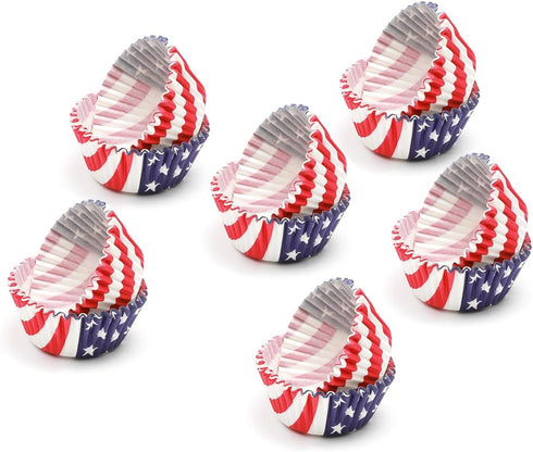 qiqee Cupcake Liners Muffin Liners for 300-Count 6 U.S.A Design No Smell, Food Grade Baking Cups Paper(Small Size)...