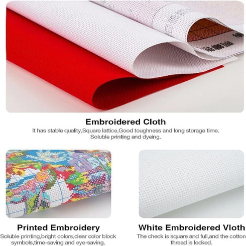 Generic Cross Stitch Kits Counted Kit Cross-Stitching Pattern for Home Decor, 11CT Pre-Printed Fabric Embroidery Crafts Needlepoint Kit 40x40cm - ...