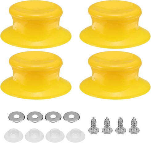 uxcell 4pcs Pot Pan Lids Replacement Knob, Plastic Pan Cover Holding Handles Fits Skillets and Kitchen Cookware Covers, Yellow...