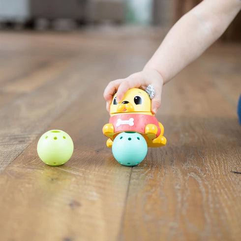 Lamaze Crawl & Chase Pug Ball Popper Toy - Includes Pug Ball Popper and 2 Baby Ball Toys - Baby Tummy Time and Crawling Toys - Baby Gifts for Ages...