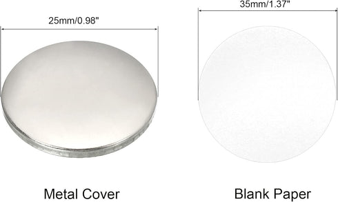 PATIKIL 0.98inch Button Parts, Blank Button Making Supplies,10Pcs Round Badge Parts DIY Pin Maker Kit for Button Maker Machine with Metal Cover Pl...