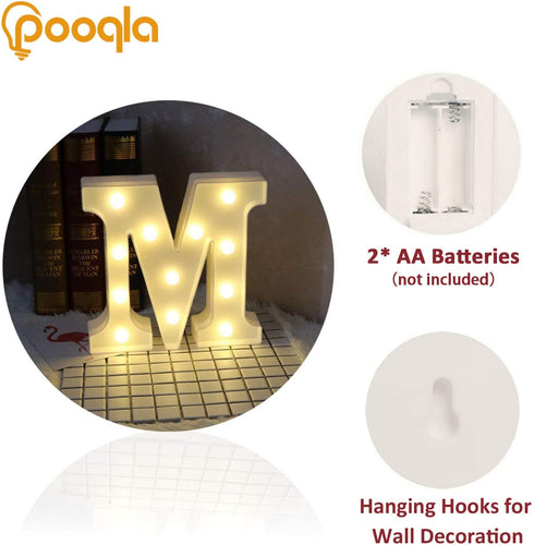 Pooqla LED Marquee Letter Lights Sign, Light Up Alphabet Letter for Home Party Wedding Decoration M...