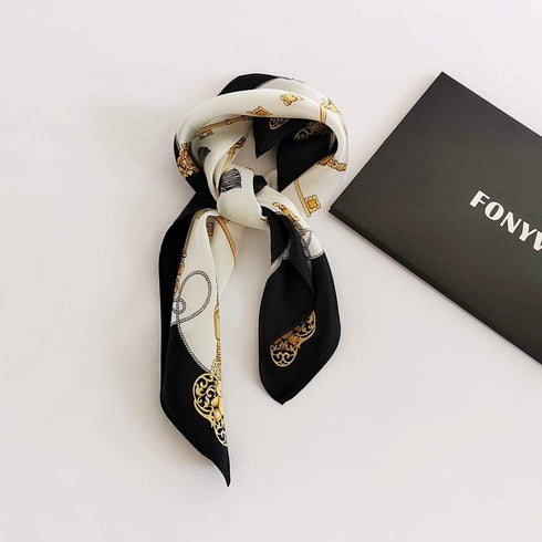 FONYVE 100% Mulberry Silk Scarfs for Women-Lightweight Square Satin Head Scarf-Small Silk Hair Scarf for Sleeping 21"x21"...