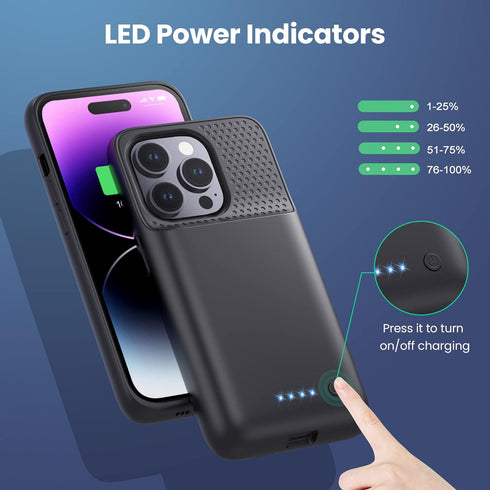 Ekrist Battery Case for iPhone 14 Pro (6.1 inch),7200mAh Smart Portable Rechargeable Charging Case,Extended Battery Pack Compatible with iPhone 14...