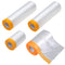 3 Pack Tape and Drape,Pre-Taped Masking Film, Assorted Masking Paper,Paint Adhesive Protective Paper Roll for Covering Skirting, Frames, Cars and ...