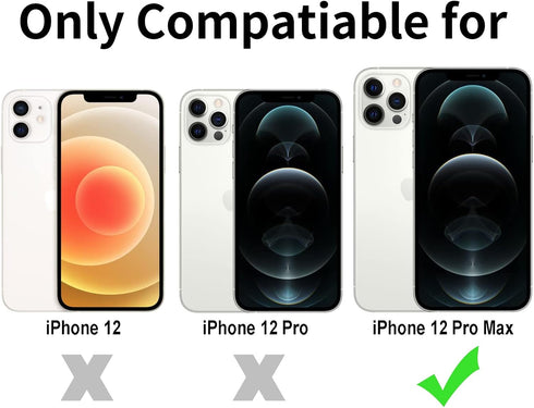 TENOC Phone Case Compatible with iPhone 12 Pro Max, Clear Case Non-Yellowing Protective Bumper Hard Back Cover for 6.7 Inch...