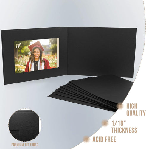 Golden State Art, Pack of 100, 4x6 or 6x4 Photo Folders, Cardboard Picture Frame, Paper Frame Cards, Greetings/Invitation Special Events: Graduati...