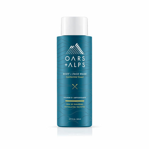 Oars + Alps Men's Moisturizing Body and Face Wash, Skin Care Infused with Vitamin E and Antioxidants, Sulfate Free, California Coast, 1 Pack...