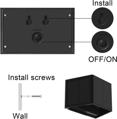 Solar Wall Lights Outdoor Up Down 3000K LED Lighting Waterproof with Adjustable Beam, Solar Wall Sconce Dusk to Dawn Lighting for Deck, Fence, Hou...