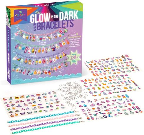 Craft-tastic DIY Glow in The Dark Charm Bracelets – Design 4 Customizable Bracelets with 120+ Easy-to-Make Puffy Sticker Charms – Creative Arts & ...