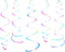 Iridescent White Party Hanging Swirl Decorations Shimmer Transparent White Plastic Streamer for Ceiling, Pack of 28...