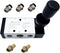 AOMAG Pneumatic 1/4" PT 5 Way 2 Postion Air Hand Lever Operated Valve Pneumatic Solenoid Valve Manual Control Push-Pull 4H210-08...