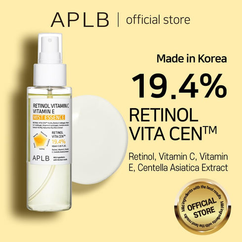 APLB Retinol Vitamin C Vitamin E Mist Essence | RETINOL VITA CEN™ 19.4% 3.55 FL.OZ/Korean Skincare, Replenishing moisture, Revitalize for gentle a...