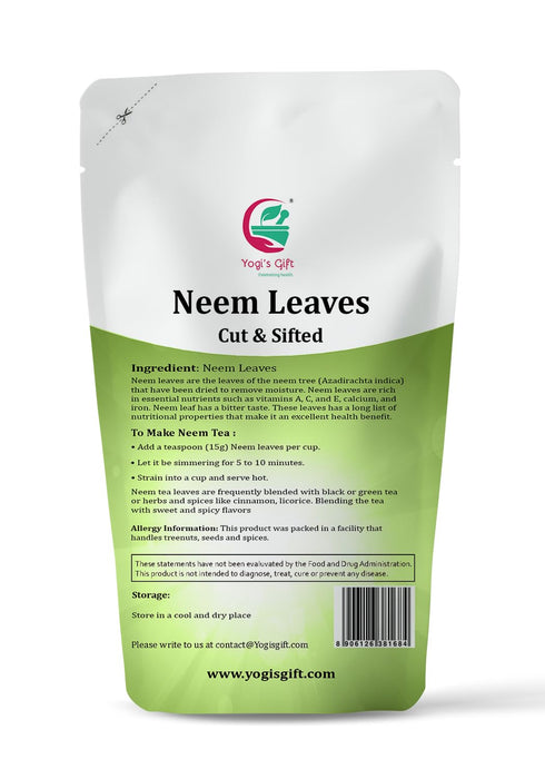 Neem Leaf 4 oz | 100% Natural Detox Neem Tea | Neem Leaves Cut and Sifted | Azadirachta Indica Leaf | Margosa Leaves | Non-GMO, Ethically Sourced ...