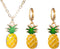 Pineapple Earrings Necklace for Women Yellow Ruit Green Leaf Pineapple Earings Pendant Necklace Cute Fashion Dangle Necklace Jewellery Set...