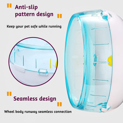 6.9 Inch Hamster Running Wheel, Silent Hamster Exercise Wheels, Mount on Hamster Cage, for Dwarf Hamster, Pet Mouse, Mice...