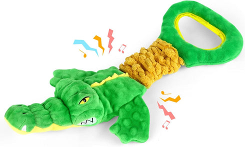 Large Dog Toys, Plush Squeaky Dog Toy with Crinkle Paper and Tug of War Handle, Interactive Puppy Toys for Small, Medium and Large Dogs...
