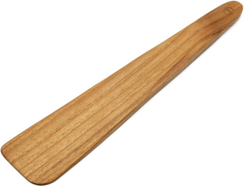 FAAY 13" Flat Wooden Spatula for Cast Iron, Egg Flipper, Pan Scraper, Handcraft from High Moist Resistance Golden Teak for Non Stick Cookware (13"...