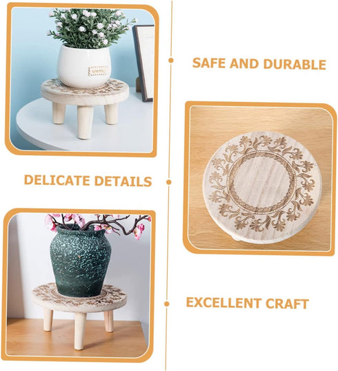 Small Wooden Flower Stand Wooden Stand Wood Base Crystal Ball Holder Vase Display Stands Bonsai Stand Wooden Stool Display Stand Home Ornament Pla...