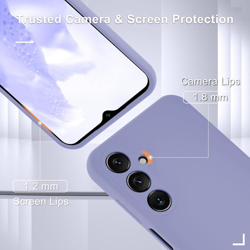 for Samsung Galaxy A15 5G Case, Silicone Phone Case with 1 Screen Protector, Soft Anti-Scratch Microfiber Lining, Full Body Shockproof Slim Cover,...