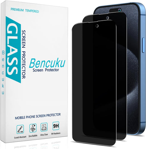 2 Pack Privacy Screen Protector Designed for iPhone 15 Pro Max Anti-Spy Tempered Glass 6.7-inch, Anti Scratch, Bubble Free, Case Friendly...