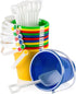 Top Race 6 Pack of 5 Beach Pails Sand Buckets and Shovels Toy | Pool and Swim Toys for Kids | Toddler Sandcastle Molds | Kids Sandbox Accesory Set...