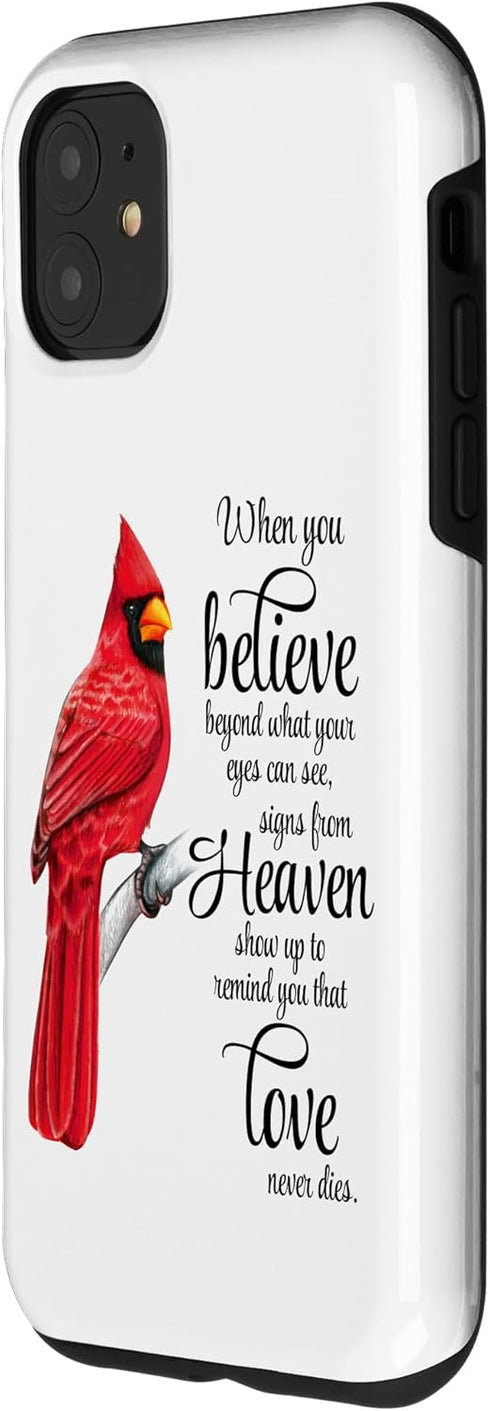 iPhone 11 Cardinal Red Bird Sign from Heaven Angel Case...