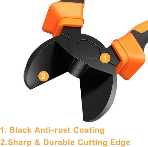 BOENFU Wire Cutters Electrical Heavy Duty CRV Steel, Comfort Grip Diagonal Cutting Pliers for Crafting, Floral Wire, Chicken Wire, Artificial Flow...