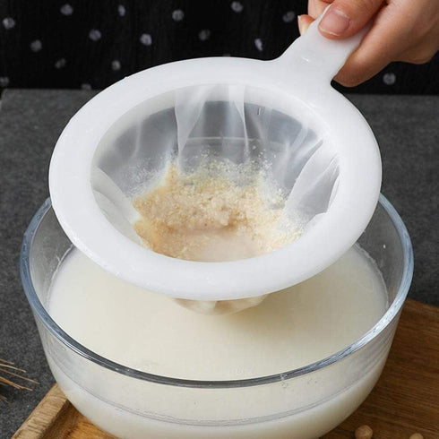 Kitchen Ultra-Fine Nylon Mesh Strainer I Plastic Sieve Fine Mesh Filter Spoon For Soy Milk Coffee Milk Yogurt Juice Kefir Honey Wine coladores de ...