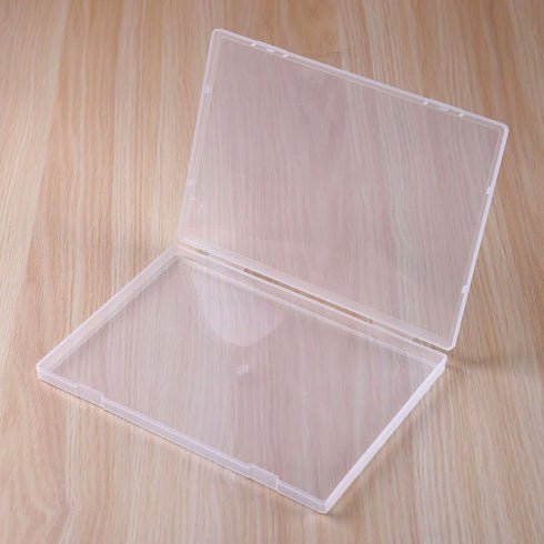 A5 Clear Plastic Storage Box, 6 x 8 Inch Flat Case Holder for Beads/Tools/Letters/Papers...