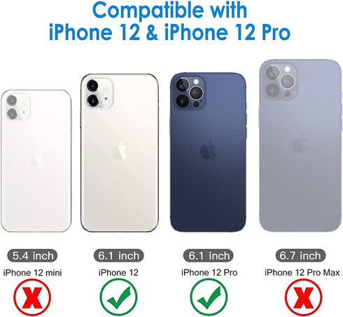 Case for iPhone 12 Case iPhone 12 Pro Case Military Grade Drop Case with Kickstand Metel Ring Magnetic Holder Shockproof Protective for iPhone 12 ...