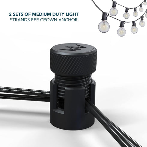YARDHAUS Crown Elite Mini Hanging Anchors are The Simple, Secure and Stylish Solution for All Your String Light Installation Projects. A Single Pa...