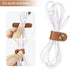 5 Pieces PU Leather Cord Organizer Reusable Cable Organizer Cord Keeper for Cable Straps,wrap Headphone,Earbud case,Headset (Brown)...
