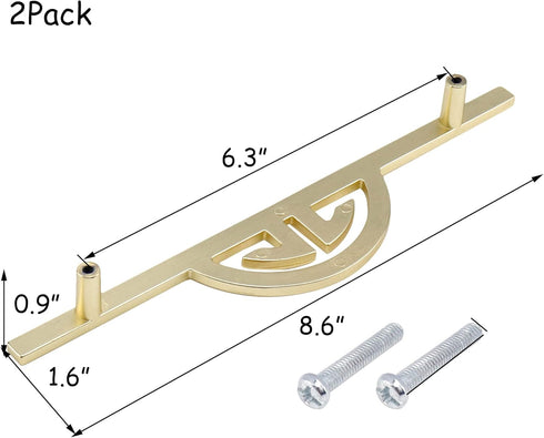 2Pack Brushed Gold Drawer Pulls Half Moon Drawer Pulls Zinc Alloy Drop Handle Drawer Pulls Gold Brushed Pull Handle for Kitchen Furniture Wardrobe...