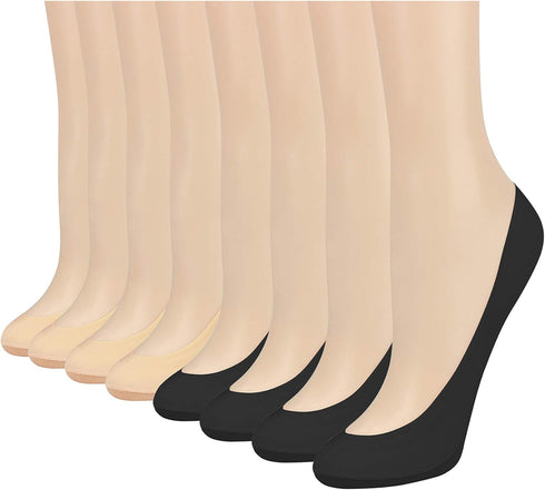 Double Couple 8 Pairs No Show Socks Women Low Cut Socks for Flats Non Slip Thin Liner Socks...