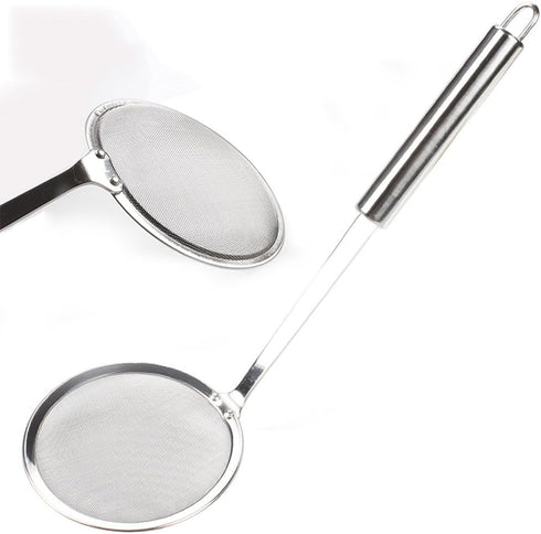 Hot Pot Fat Skimmer Spoon - Stainless Steel Fine Mesh Strainer for Skimming Grease and Foam...